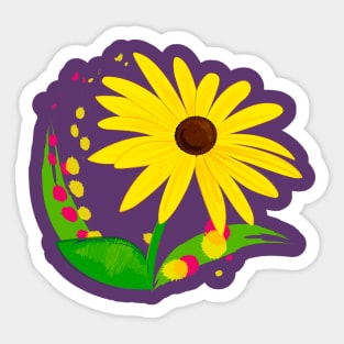 Artistic Flower Splash Sticker